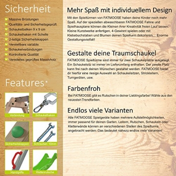 FATMOOSE Spielturm MagicMonkey Ultra XXL Kletterturm Baumhaus mit Schaukel und apfelgrüner Rutsche - 5