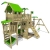 FATMOOSE Spielturm TropicTemple Tall XXL Kletterturm Baumhaus Spielplatz auf 5 Ebenen, Nestschaukel, Rutsche, Schaukel, Sandkasten, Kletterleiter und Hängematte - 