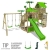 FATMOOSE Spielturm TropicTemple Tall XXL Kletterturm Baumhaus Spielplatz auf 5 Ebenen, Nestschaukel, Rutsche, Schaukel, Sandkasten, Kletterleiter und Hängematte - 