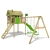 FATMOOSE Stelzenhaus FunFactory Fit XXL Spielturm Baumhaus Spielhaus mit Doppelschaukel und apfelgrüner Rutsche - 