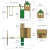 FATMOOSE Stelzenhaus FunFactory Fit XXL Spielturm Baumhaus Spielhaus mit Doppelschaukel und apfelgrüner Rutsche - 
