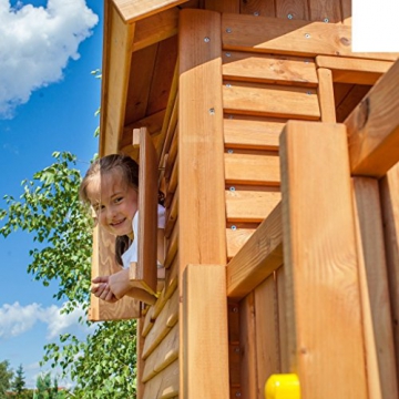 Fungoo Spielandschaft Maxi PLAYBOX Podesthöhe 145 cm 2 Rutschen 2,90m, Brücke und Schaukel - 2