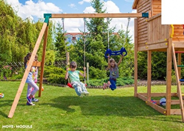 Fungoo Spielandschaft Maxi PLAYBOX Podesthöhe 145 cm 2 Rutschen 2,90m, Brücke und Schaukel - 3