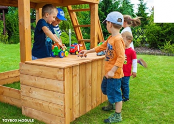 Fungoo Spielandschaft Maxi PLAYBOX Podesthöhe 145 cm 2 Rutschen 2,90m, Brücke und Schaukel - 5