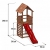 Fungoo Spielturm Carol 1 Kletterhaus mit Dach, geschwungener Rutsche und Kletterwand - Rot - 2
