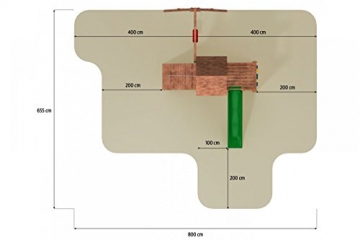 Fungoo Spielturm Carol 3 Kletterhaus mit Rutsche, Schaukel, Kletterwand und Rampe - Gelb - 4