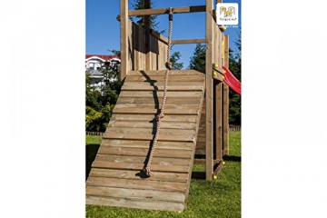 Fungoo Spielturm Carol 3 Kletterhaus mit Rutsche, Schaukel, Kletterwand und Rampe - Gelb - 5