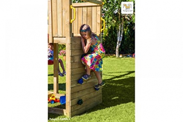 Fungoo Spielturm Carol 3 Kletterhaus mit Rutsche, Schaukel, Kletterwand und Rampe - Gelb - 6