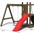 Fungoo Spielturm Dexter mit Einzelschaukel und roter Rutsche 175 ,03870 - 2