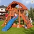 Fungoo Spielturm Giant Kletterhaus mit Sandkasten, Rutsche, Kletterwand, Doppelter Leiter und Rampe - Rot - 1