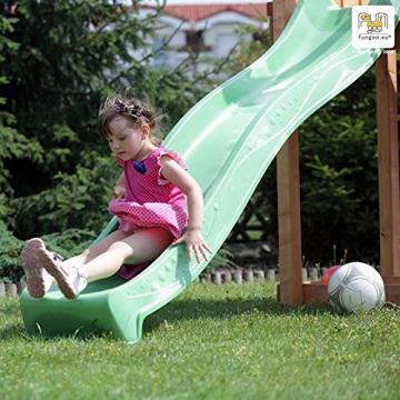 Fungoo Spielturm Giant-Move- Podesthöhe 145 cm mit 2,90 m Rutsche und Doppelschaukel - 6