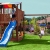 Fungoo Spielturm Kingdom mit Move+ Modul mit Sandkasten, Rutsche und doppelter Schaukel - Blau - 1