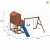 Fungoo Spielturm MY HOUSE mit MOVE+ Modul mit Rutsche, doppelter Schaukel, Leiter mit Metallsprossen und geschlossenem Spielhaus - Blau - 5