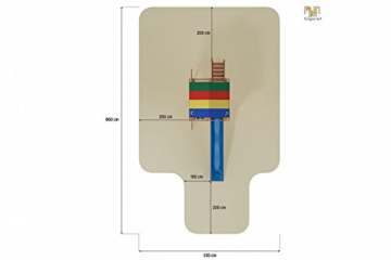 Fungoo Spielturm PARADISE mit Rutsche, Sandkasten, Kletterwand, Kletterseil und Strickleiter - Blau - 4