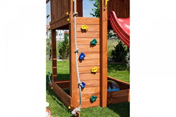 Fungoo Spielturm PARADISE mit Rutsche, Sandkasten, Kletterwand, Kletterseil und Strickleiter - Blau - 6