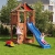 Fungoo Spielturm PARADISE mit Rutsche, Sandkasten, Kletterwand, Kletterseil und Strickleiter - Blau - 1