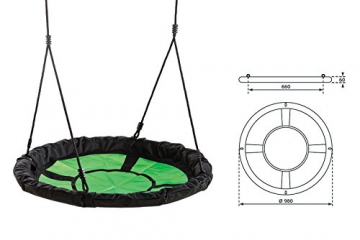 Gartenpirat Nestschaukel Ø 98 cm Belastbarkeit 150 kg sw/grün - 2
