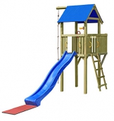 Gartenpirat Spielturm Eroberer 118x118x350 cm mit Rutsche 300 cm - 1