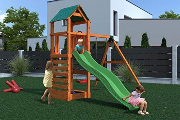 Gartenpirat Spielturm Kletterturm Pirat T1 mit Schaukel und Rutsche - 3