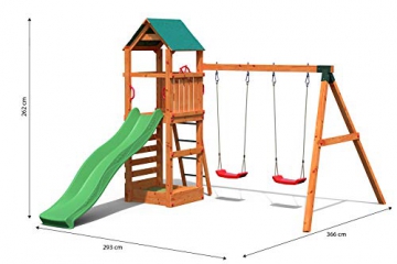 Gartenpirat Spielturm Kletterturm Pirat T1 mit Schaukel und Rutsche - 5