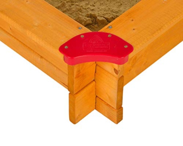 GASPO Sandkasten Felix | L 100 x B 100 x H 120 cm | Sandkiste aus Holz mit absenkbarem Dach | einfaches Bausatzsystem - 2