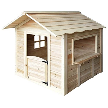 HOME DELUXE - Spielhaus - DER GROßE PALAST Natur -118 x 138 x 132 cm - ohne Bank - FSC zertifiziertes Kinderspielhaus, inkl. Montagematerial I Gartenhaus Holzhaus Kinderhaus - 5