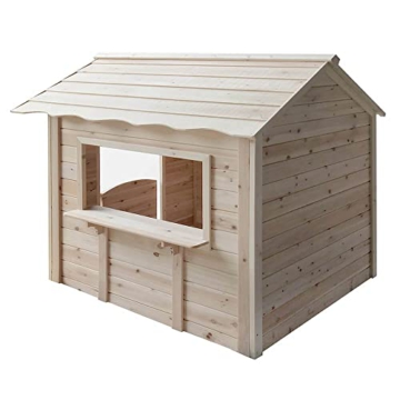 HOME DELUXE - Spielhaus - DER GROßE PALAST Natur -118 x 138 x 132 cm - ohne Bank - FSC zertifiziertes Kinderspielhaus, inkl. Montagematerial I Gartenhaus Holzhaus Kinderhaus - 6