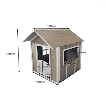 HOME DELUXE - Spielhaus - DER GROßE PALAST Natur -118 x 138 x 132 cm - ohne Bank - FSC zertifiziertes Kinderspielhaus, inkl. Montagematerial I Gartenhaus Holzhaus Kinderhaus - 8