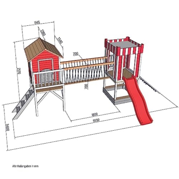 HOME DELUXE - Spielpark WUNDERLAND - Kiefernholz, 555 x 340 x 215 cm, zum Schaukeln, Klettern, Rutschen, Buddeln I Kinderpark Outdoor Spielplatz Klettergerüst - 8