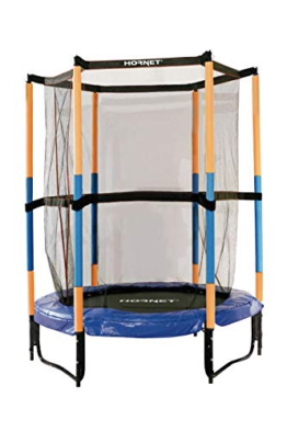 Hudora 65596 Hornet Kindertrampolin Jump In - Trampolin mit Sicherheitsnetz - 140 cm, blau - 1