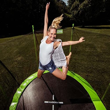 HUDORA Fabulous Trampolin - Trampolin Outdoor mit Sicherheitsnetz - Gartentrampolin für Kinder und Erwachsene - Mehrfarbig - 6