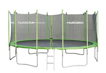 HUDORA Family Trampolin mit Sicherheitsnetz, grün/schwarz, 250 cm, 65620 -