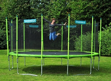 HUDORA Family Trampolin mit Sicherheitsnetz, grün/schwarz, 250 cm, 65620 - 