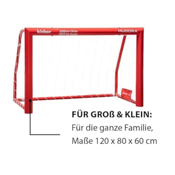 HUDORA Fussballtor Expert 120 Kicker Edition - Tor für Kinder und Erwachsene - Fussball Tor 120 x 80 x 60 cm für Garten / Outdoor - Rot - 76936 - 2