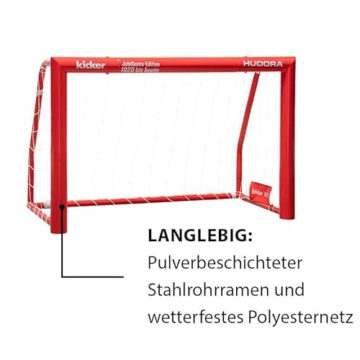 HUDORA Fussballtor Expert 120 Kicker Edition - Tor für Kinder und Erwachsene - Fussball Tor 120 x 80 x 60 cm für Garten / Outdoor - Rot - 76936 - 5