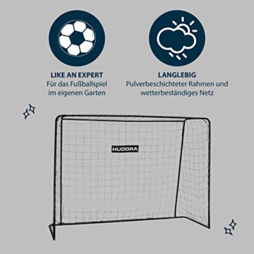 HUDORA Fußballtor Solid 25, Aluminium Torwand für Kinder und Jugendliche, Fussball Tor für Garten, Outdoor - 2