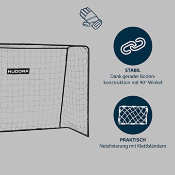 HUDORA Fußballtor Solid 25, Aluminium Torwand für Kinder und Jugendliche, Fussball Tor für Garten, Outdoor - 4