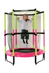 HUDORA Kinder-Trampolin Jump In mit Sicherheitsnetz - 140 cm, pink - 65609 - 1