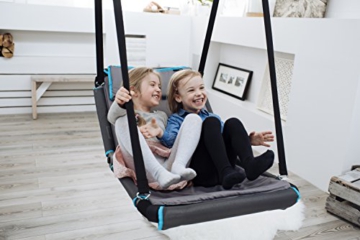 HUDORA Nestschaukel Eckig Hollywood, anthrazit/türkis , Indoor & Outdoor geeignet , Nest-Schaukel zum Sitzen & Liegen , 72165 - 6