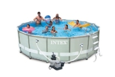 Intex 28324 Ultra Rondo I Frame Pool Set, Sandfilteranlage 4.542 l/h, Leiter, Abdeckplane, Bodenschutzplane, 488 x 122 cm - 1