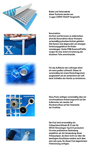 Intex 366x122 cm Schwimmbecken Swimming Pool Schwimmbad Frame Metal 28904 - 