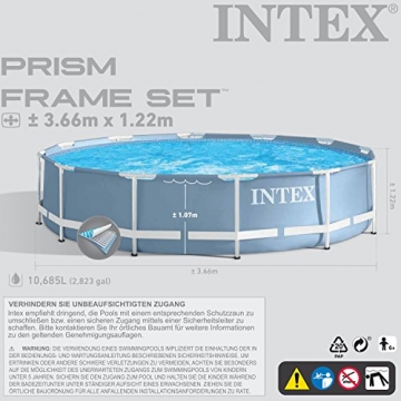 Intex 366x122 cm Schwimmbecken Swimming Pool Schwimmbad Frame Metal 28904 - 