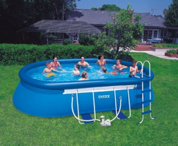 Intex Aufstellpool Oval Frame Pool Set, TÜV/GS, Blau, 549 x 305 x 107 cm - 