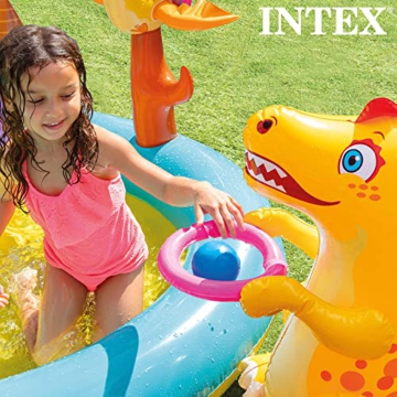 Intex Dinoland Play Center Aufblasbares Wasserspielzentrum, verschiedene Modelle (mit und ohne Vulkan), Mehrfarbig, 333x229x112 cm, 280 Liter - 5