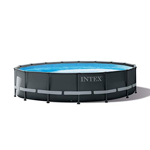 Intex Frame Pool Set Ultra Rondo XTR Ø 549 x 132 cm, Pool, Sandfilteranlage, Abdeckplane, Bodenschutzplane, Sicherheitsleiter, GS, Grau, 26330GN - 5