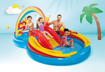 Intex Rainbow Ring Play Center - Kinder Aufstellpool - Planschbecken - 297 x 193 x 135 cm - Für 3+ Jahre, Mehrfarbig - 2