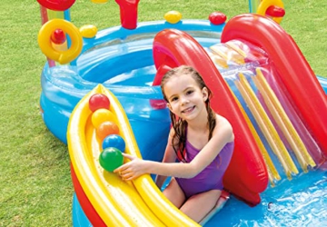 Intex Rainbow Ring Play Center - Kinder Aufstellpool - Planschbecken - 297 x 193 x 135 cm - Für 3+ Jahre, Mehrfarbig - 3