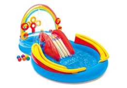 Intex Rainbow Ring Play Center - Kinder Aufstellpool - Planschbecken - 297 x 193 x 135 cm - Für 3+ Jahre, Mehrfarbig - 1