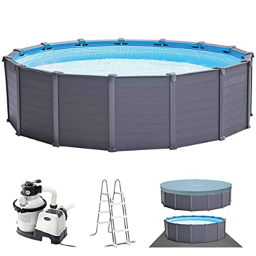 Intex Schwimmbad Ø 478 x 124 cm Gestellbecken Set Graphit - 1