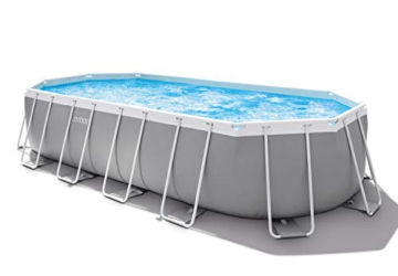 Intex Swimming Pool Hellgrau, 610 x 305 x 122 cm Frame Pool Set Prism Oval 26798 - 2